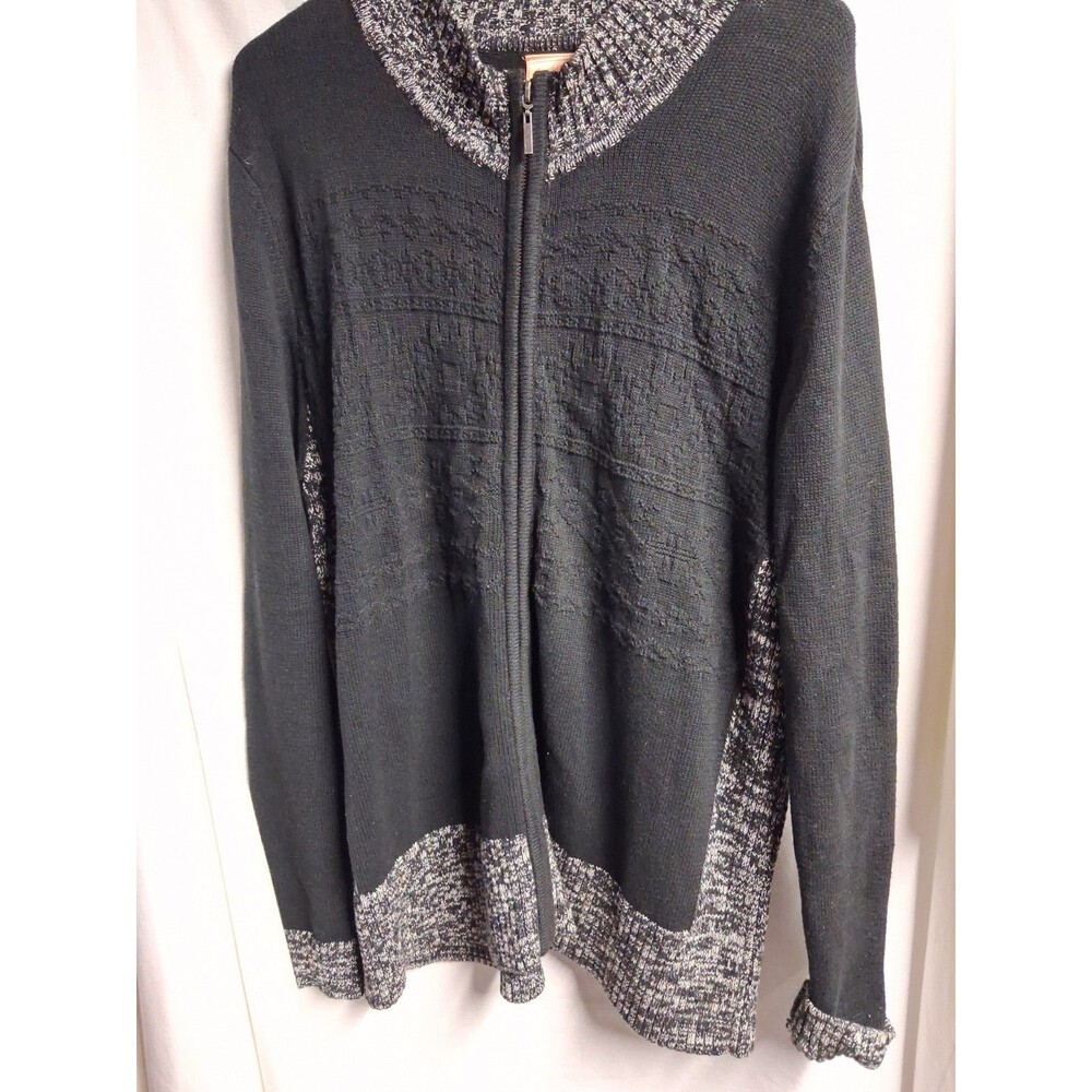 Northcrest womans size xl (18) black full zip sweater cottage core